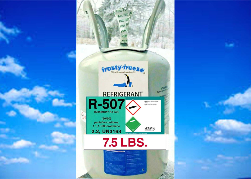 R507a Refrigerant, 7.5 lb, R--22 and R502 Replacement Option A/C & Refrigeration
