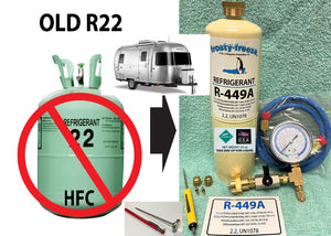 R449a (HFO) 20 oz. "NO-HFC's" EPA & ASHRAE Approved, 18 oz. RV Camper Pro-Kit-20