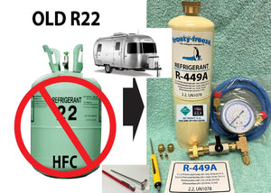 R449a (HFO) 15 oz. "NO-HFC's" EPA & ASHRAE Approved, 18 oz. RV Camper Pro-Kit-15
