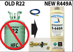 R449a (HFO) 28 oz. "NO-HFC's" ASHRAE, EPA SNAP Approved 22 Replacement 28 oz Kit