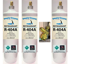 R404a, R404, R-404, 404a Refrigerant Total 3.75 lbs.  (3) 20 oz. Cans