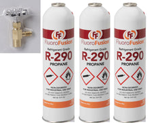 R–290, (3) Large 14 oz Cans, FluoroFusion, Refrigerant Grade Propane, PV14 Taper