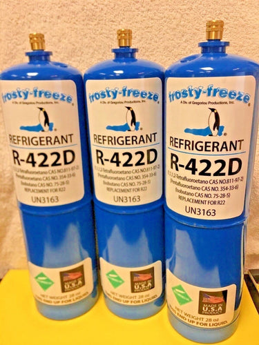 Refrigerant R422D, R-422D, (R22 R-22 R-407C R-417A Substitute), (3) 28 oz. Cans