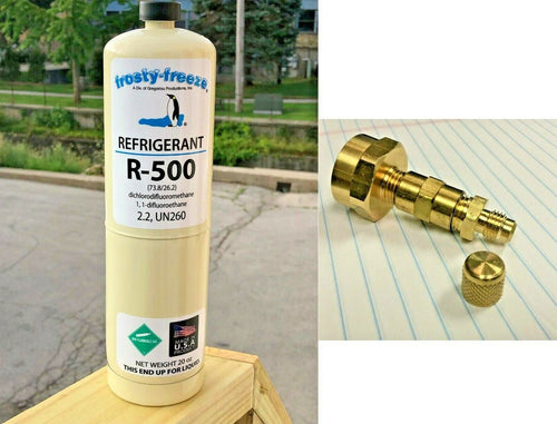 R500, Refrigerant R-500, Disposable 20 oz Can, CGA600 Top Connection, Kit A