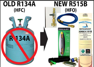 R515b (HFO) 28 oz., NO-HFC's ASHRAE & EPA Approved Drop-in Replacement Kit J