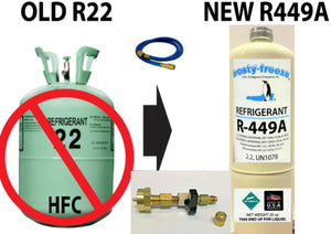 R449a (HFO) 20 oz. "NO-HFC's" ASHRAE, EPA SNAP Approved 22 Replacement 20oz Kit