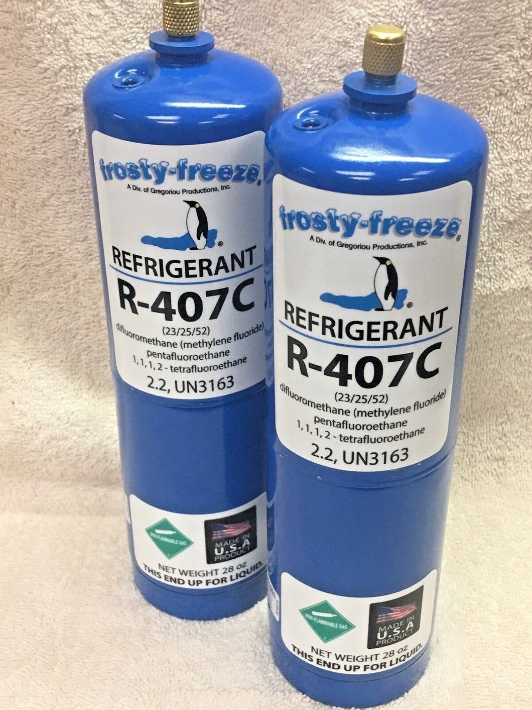 R407C, R-407C, R-407, R22 Alternate, Refrigerant, (2) 28 oz. Cans, 3.5 Lbs.