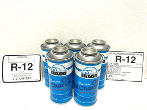 R12 with Oil, (5) 4 oz. cans, 525 Viscosity Oil, IGLOO, R-12, R12