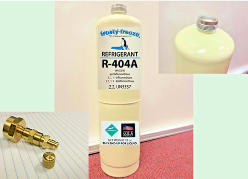 R404A, R-404a, Refrigerant 28 Oz. Disposable Can Self-Sealing CGA600 Top