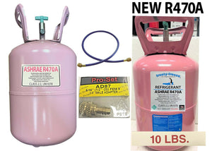R470a New Refrigerant, 10 lb. ASHRAE, EPA SNAP Approved, Home A/C Recharge Kit