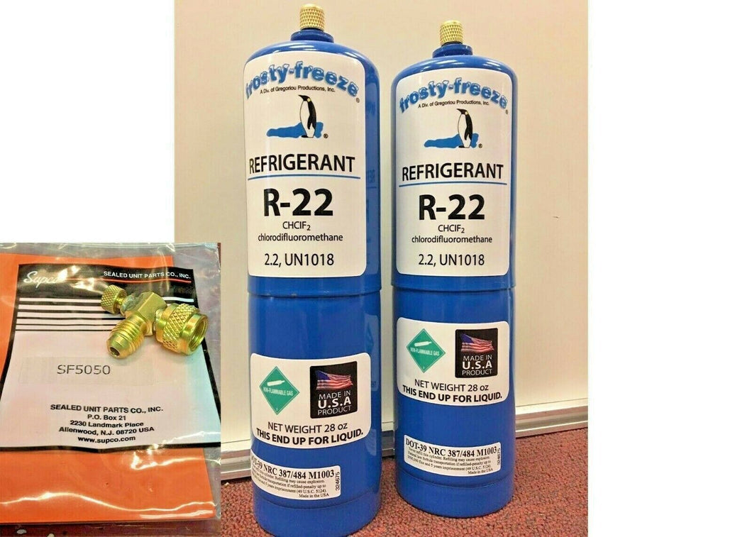 R--22 Refrigerant R--22, Air Conditioner, 2, Large 28 oz. Cans, Recharge Kit 227