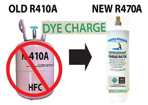 R470a (HFO) 18 oz., LEAK DETECTION UV DYE,  "NO-HFC's" EPA, ASHRAE APPROVED