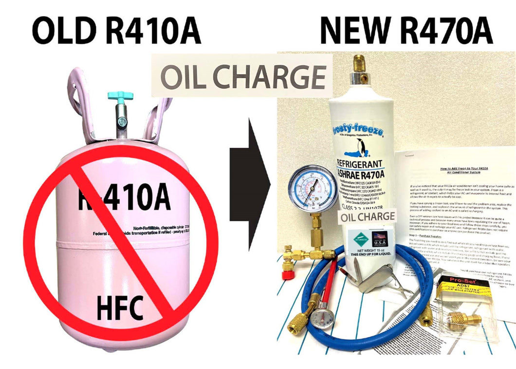 R470a, 15 oz. w/OIL Home AC Refrigerant DIY Recharge, A1-ASHRAE & EPA Approved