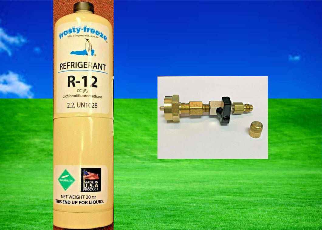 R-12, Refrigerant 12, Dichlorodifluoromethane, 20 oz Can, CGA600 Taper On/Off