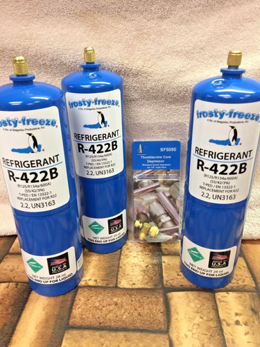 Refrigerant R422B, R-422B, (3) 28 oz. Disposable Cans, R22NEW, R-22Replacement