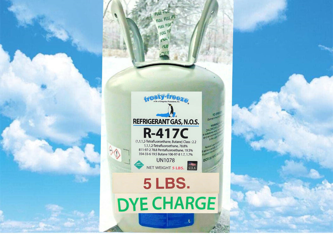 R417C, 5 Lbs., U.V. Leak Dye, R12 Replacement, Refrigerant, Non-Ozone Depleting