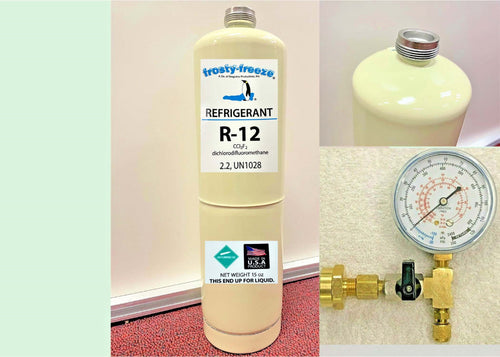 R12 Refrigerant, Dichlorodifluoromethane, 15 oz Can, CGA600 Taper Gauge Kit