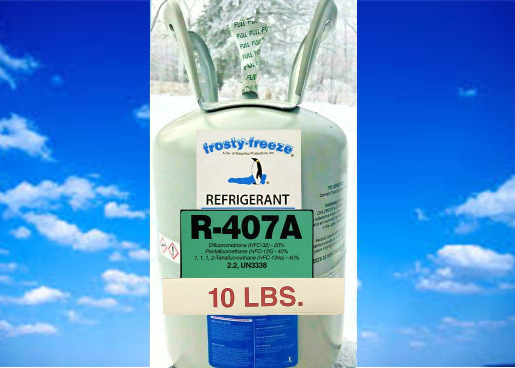 R407A, R--22 Refrigeration Replacement, 10 Lb. Can, Low or Medium Temp Use
