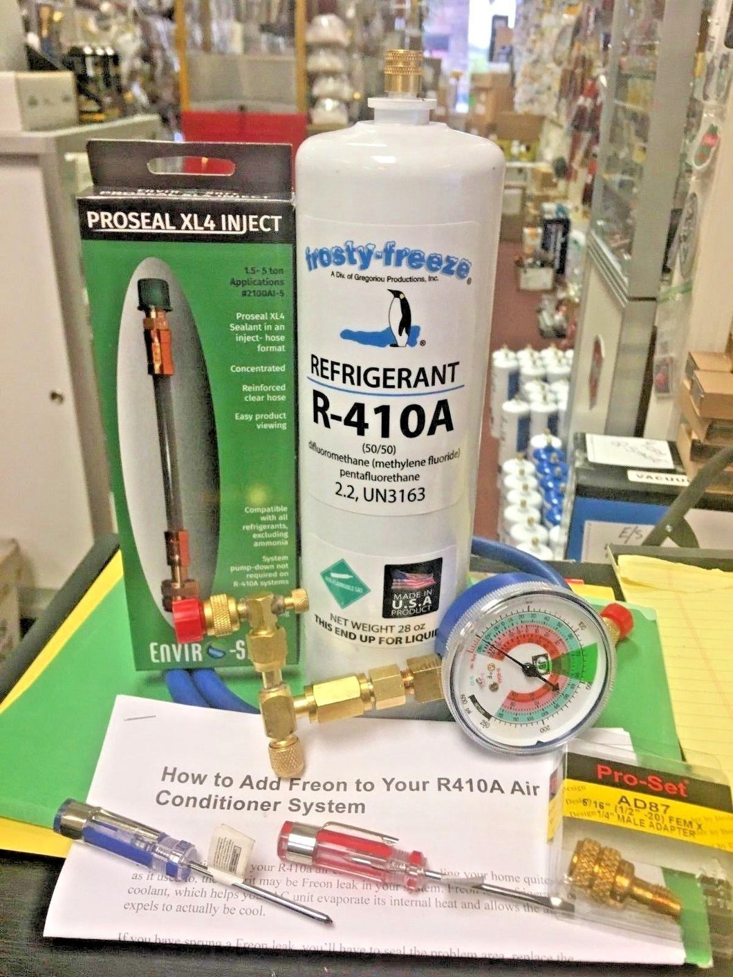R410a, 410, Do-It-Yourself Recharge Kit, Includes System Sealer & Instructions
