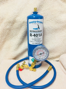 MP39, R401a, Refrigerant Coolers, Freezers, 28 oz Can, Check & Charge it Gauge