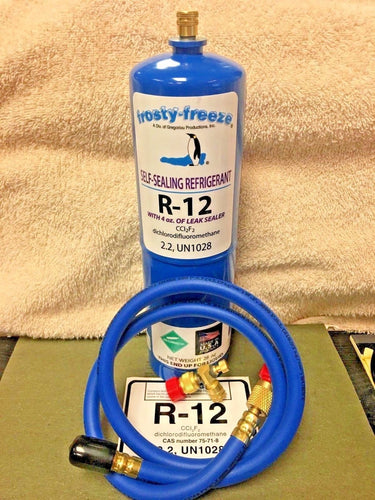 R12 Refrigerant R-12, 28 oz. With LEAK STOP, ProSeal XL4, Good For Up to 5 HP