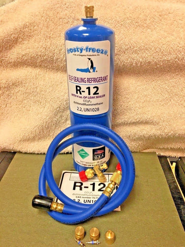 R12 Refrigerant R-12, 28 oz. With LEAK STOP, ProSeal XL4, Good For Up to 5 HP