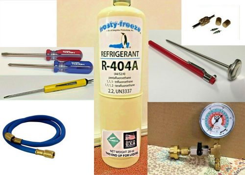 R404a, Recharge Kit, 28 oz., w/Check & Charge-It Gauge & Charging Hose, Pro Kit