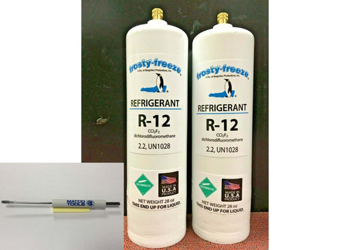 R12, Refrigerant 12, Virgin Pure R-12, (2) 28 oz. Cans, Self-Sealing Cans, Kit C