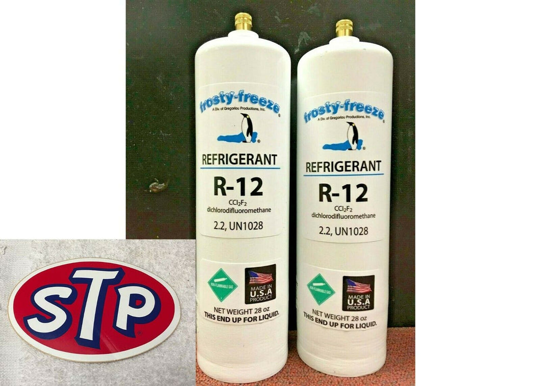 R12, Refrigerant 12, Virgin Pure R-12, (2) 28 oz. Cans, Self-Sealing Cans, Kit E