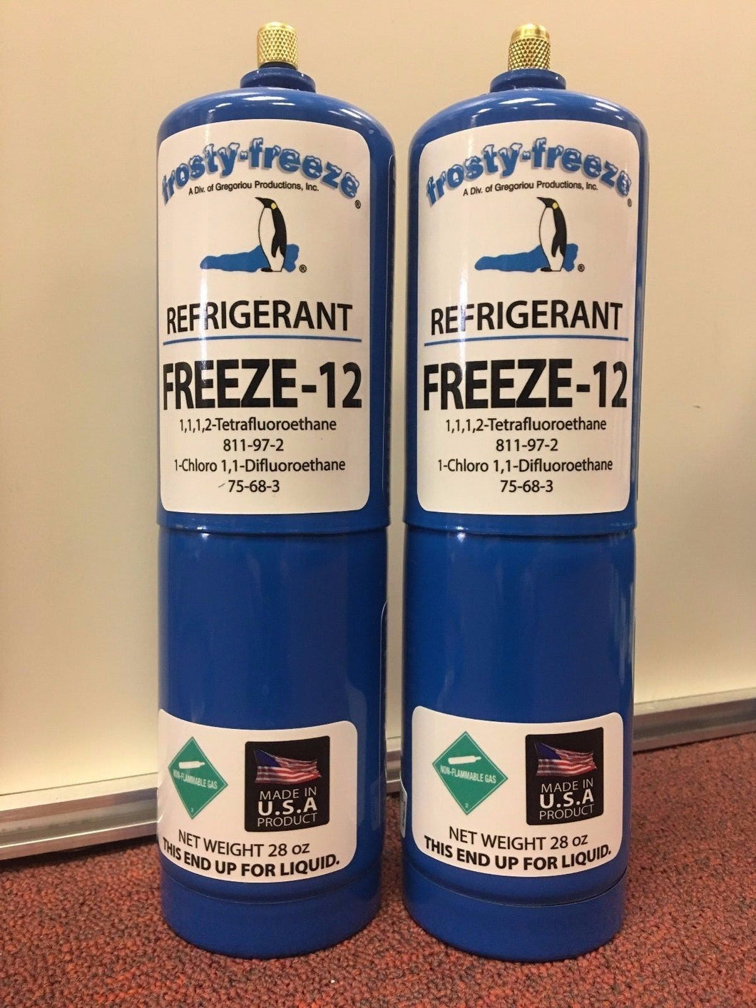 FREEZE 12, R-12, R12 REPLACEMENT, NON-FLAMMABLE & NO CFC'S,(2) 28 oz. Cans