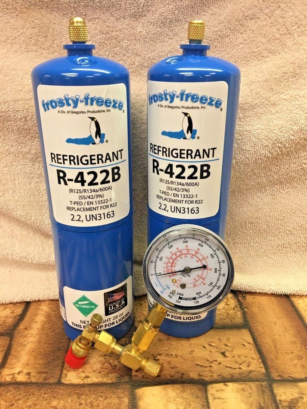 Refrigerant R422B, R-422B, (2) 28 oz. Disposable Cans, R22, R-22 Replacement