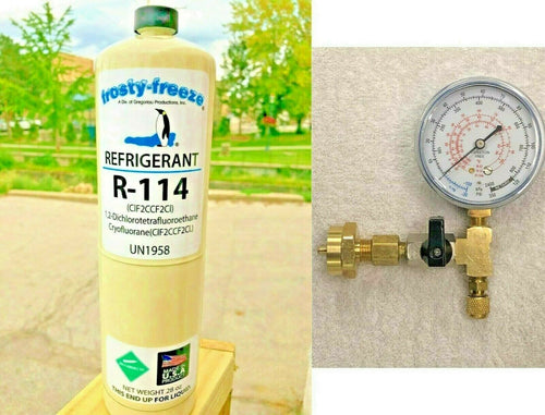 R114, Dichlorotetrafluoroethane, Refrigerant, 20 oz. Disposable Can, R114, Kit C