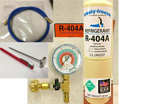 R404a, Recharge Kit, 28 oz., w/Check & Charge-It Gauge & Charging Hose Pro Kit