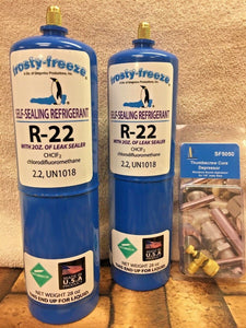 R22 Refrigerant R-22, (2) 28 oz. LEAK STOP, Pro-Seal XL4, Good For Up to 5 Tons