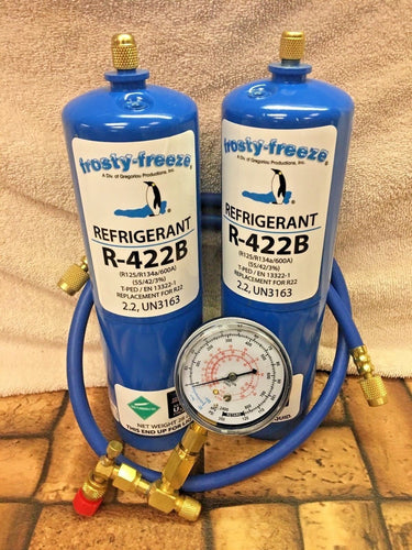 Refrigerant R422B, R-422B, (2) 28 oz. Disposable Cans, R22, R-22 Replacement