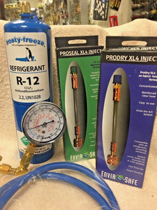 R12, Refrigerant 12, Virgin R-12, 28 oz Can Gauge, Hose, Pro-Seal XL4 & Pro-Dry