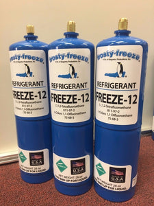 FREEZE 12, R-12, R12 REPLACEMENT, NON-FLAMMABLE & NO CFC'S, (3) 28 oz. Cans