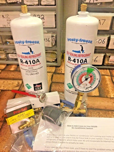 R410a, 410, Do-It-Yourself Recharge Kit, (2) Two Cans Leak Stop & Instructions