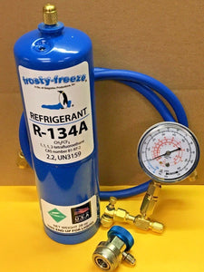 R134, R-134a, Refrigerant, LARGE CAN, 28 oz. Check & Charge It Gauge, R134a KIT