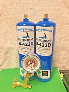 Refrigerant R422D, R-422D, R422 (R22 R-22 R-407C R-417A Substitute) 2 Can Kit