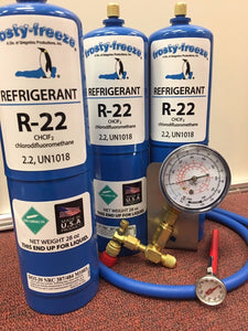 R22 Refrigerant R-22, Air Conditioner, (3) 28 oz Cans, LARGE, Recharge Kit